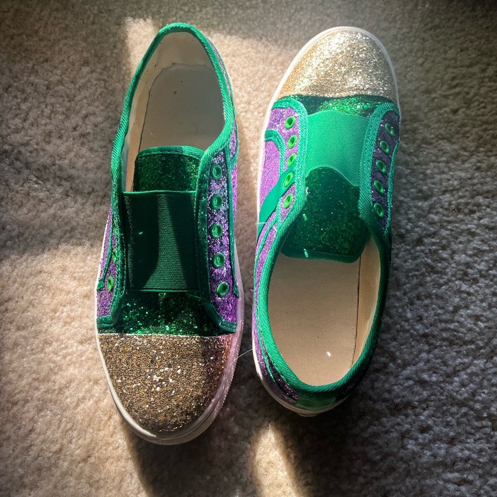 Sparkly Purple and Green Sneakers!